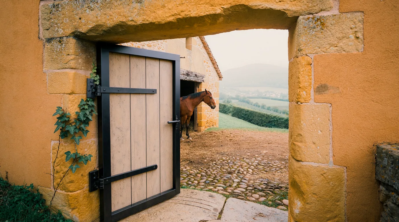 Entrée, Écuries des Chênes, centre équestre à Geyssans